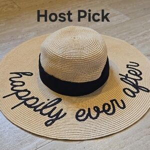 Mudpie Stylish Beige "Happily Ever After" Sun Hat